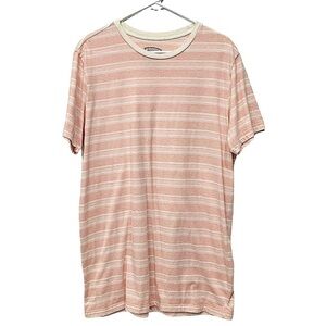 The Foundry Supply Co. Young Men's Pink & White Stripe T-shirt Size Large Tall